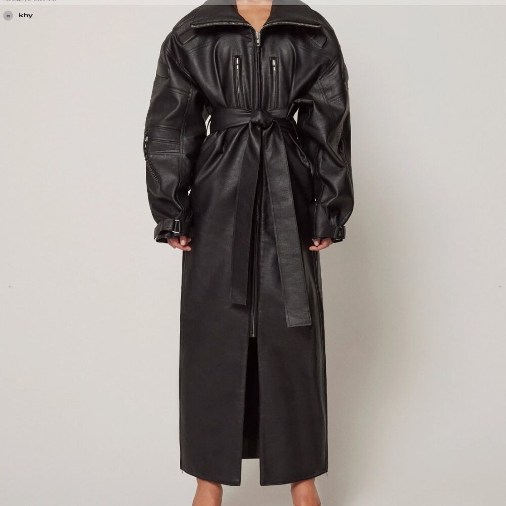 Faux Leather Trench Khy x Namilia SIZE S - oversized FIT